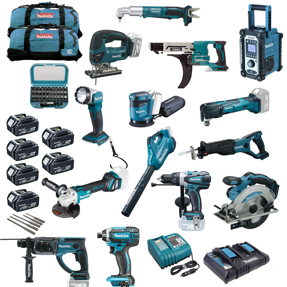 MAKITA Winkelschleifer DGA511 MEGA Werkzeug SET XXL 20tlg + Schleifmaschine