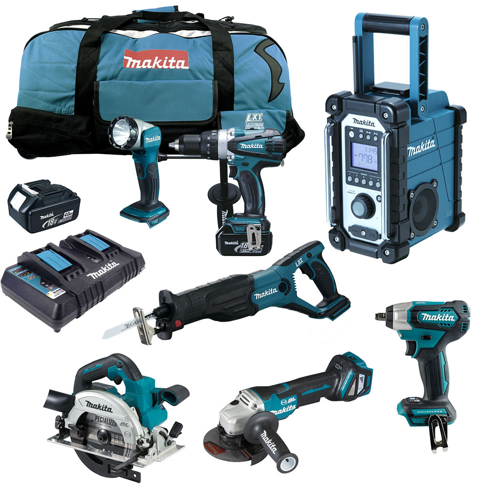 MAKITA DGA900 RTJ Winkelschleifer Combo Kit 18V Akku ...