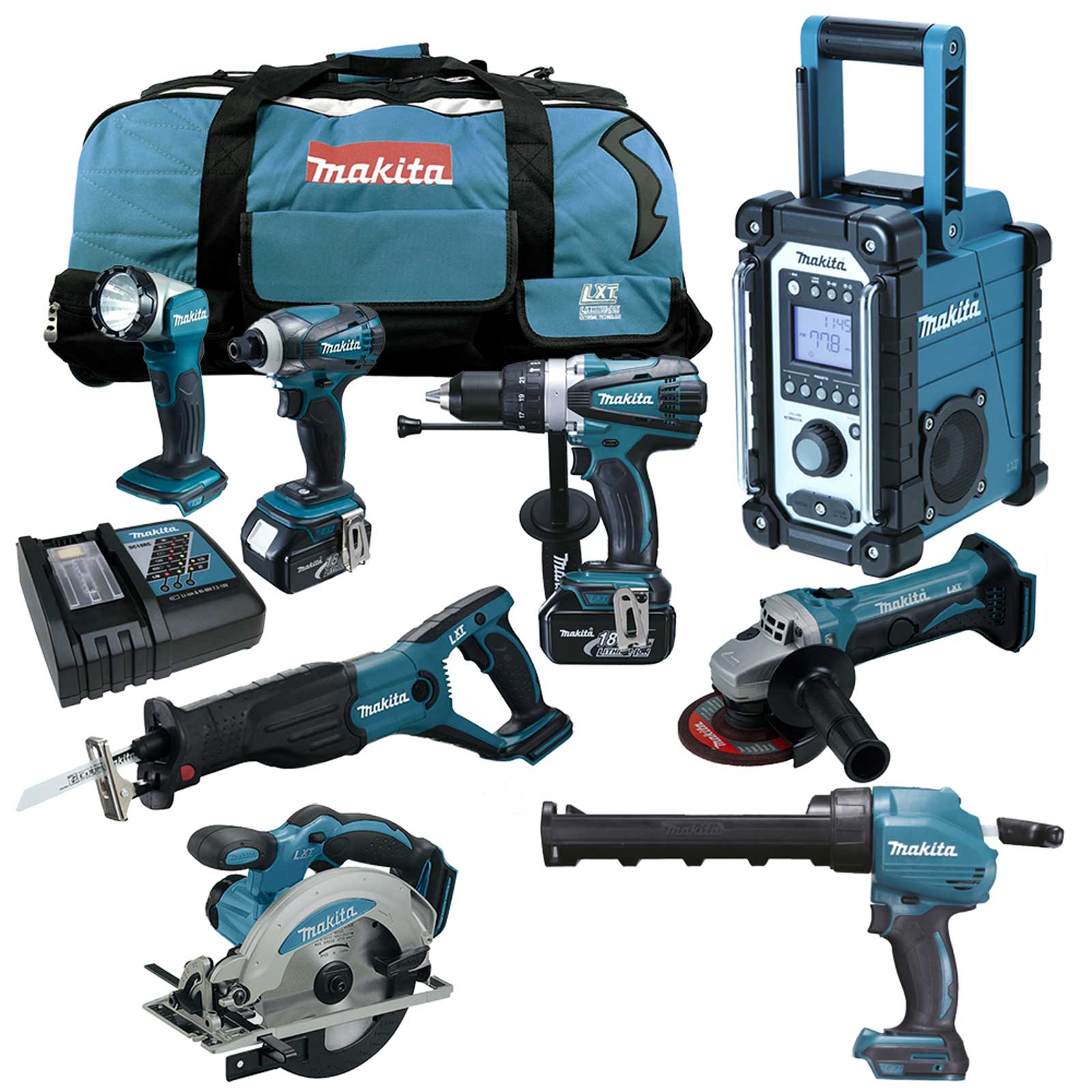 Makita DCG180Z Akku Kartuschenpresse Im 12tlg. 18V LXT Werkzeug Set ...